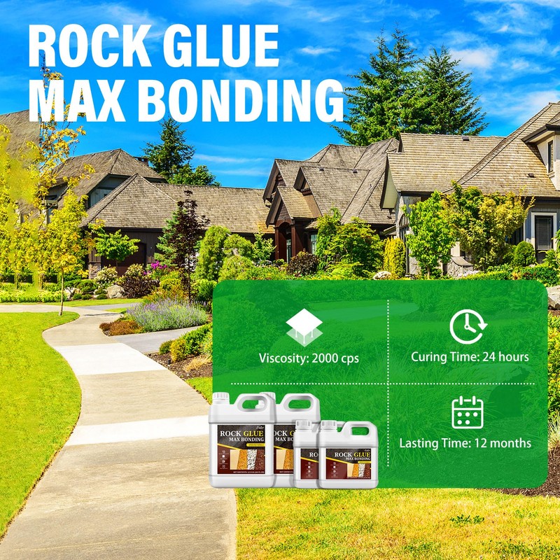 Rock Glue for Landscaping - Strong Mulch Glue for Pea