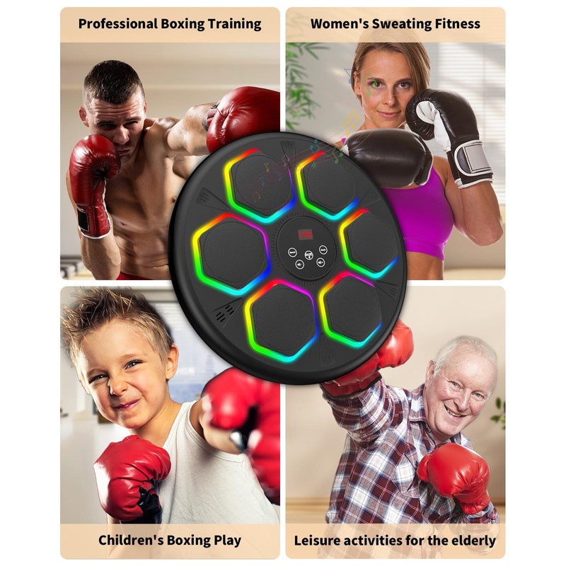Music Boxing Machine, Smart Bluetooth Boxing Machine for Adults &