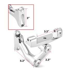 Mofun Adjustable Rear Passenger Floorboard Mount Bracket Kit Compatible with Harley Touring Street Road Electra Glide Road King Chrome 1993-2024