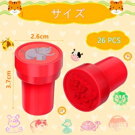 SensaBliss 26-Piece Set, Cute, Festival, Summer Festival, Children, Prize, Cute Toy, Mini Stamp, Girl, Stationery, Toy, Hanko, Ink Included, Round Toy, Birthday, Festival, Reward, Present (E Facial
