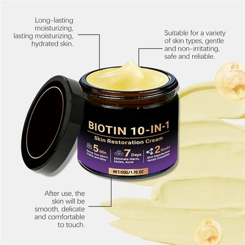 Crema Reparadora De La Piel Con Biotina 10 En 1,