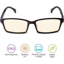 Redlemon Lentes para Computadora con Filtro de Luz Azul UV Antirreflejantes Antifatiga, transparentes, para pantallas de PC, laptop, smartphone, TV y videojuegos, hombre y mujer, con bolsa y microfibra