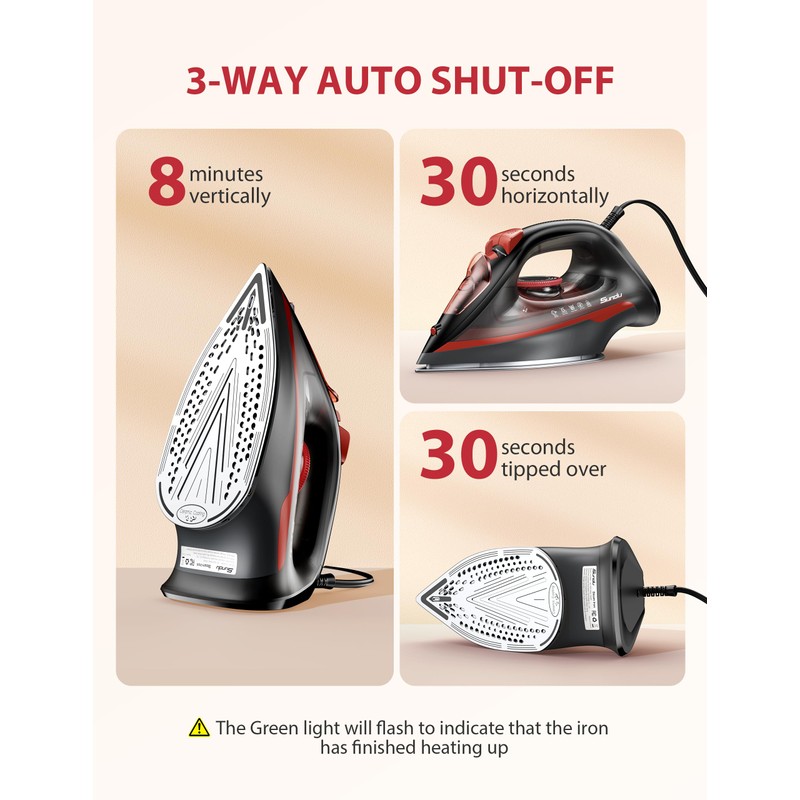 Sundu Steam Iron for Clothes with Rapid Heating Ceramic Coated