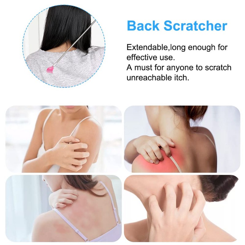 Stainless Steel Back Scratcher Massager Metal Compact Extendable 5 Section