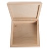 WooDeeDoo Shallow Slim Wooden Square Keepsake Box with Rounded Edges
