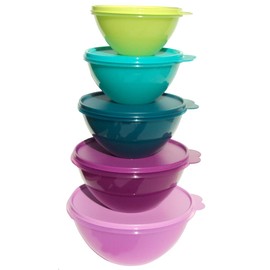 Tupperware Wonderlier Nesting Mixing Bowls Set of 5 Colors