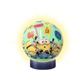 Ravensburger 3D Puzzle 11180 Night Light Puzzle Ball Minions 72 Pieces from 6 Years LED Bedside Lamp with Clapping Mechanism