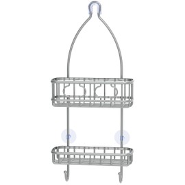 Simple Houseware Bathroom Hanging Shower Head Caddy Organizer, Silver (22 x 10.2 x 4.2 inches)