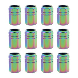 LT Easiyl 12pcs 8x16mm Colorful Aluminum Alloy Tire Valve Stem Caps Hexagon Shape for Cars Trucks Motorcycles Bicycles