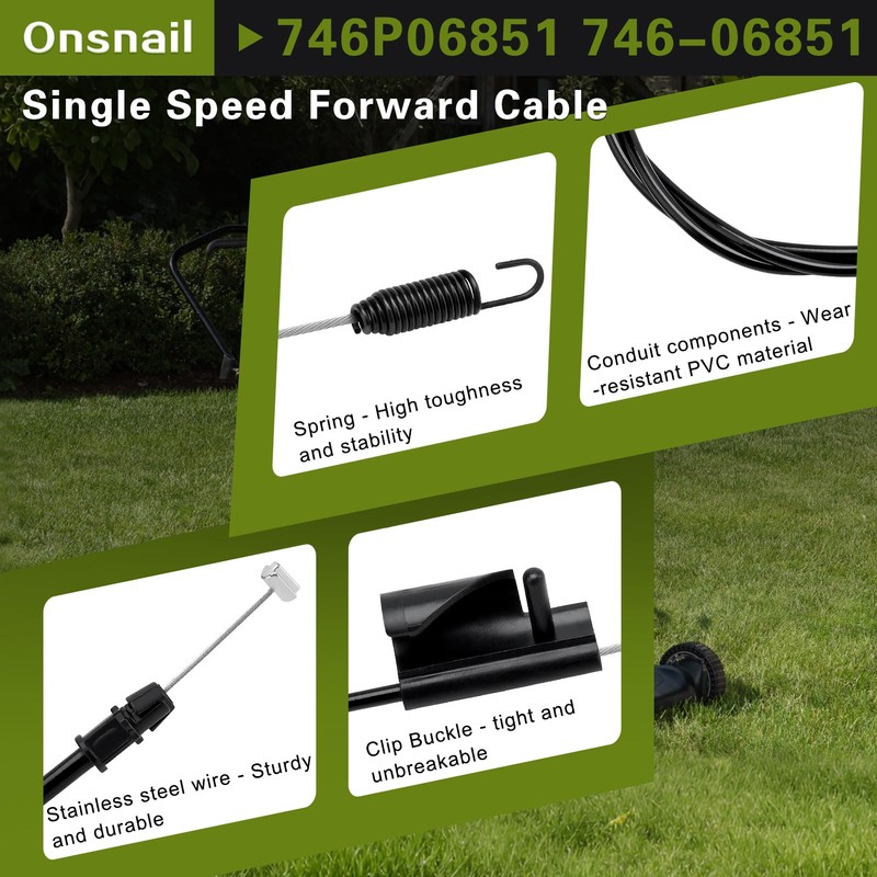 Onsnail MTD 746P06851 Single Speed Forward Cable for Craftsman M205