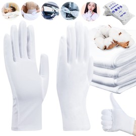Cotton Gloves, Pure 100% Cotton, White Gloves, Rough Hands, Thin, Cotton Gloves, Inner Moisturizing, Work, Disposable, Good Night, Hand Care, Smooth Gloves, Men's, Children, Women's, Inspection, Cleaning, Housework, Driving, Valuables, Dry Skin, Breathab