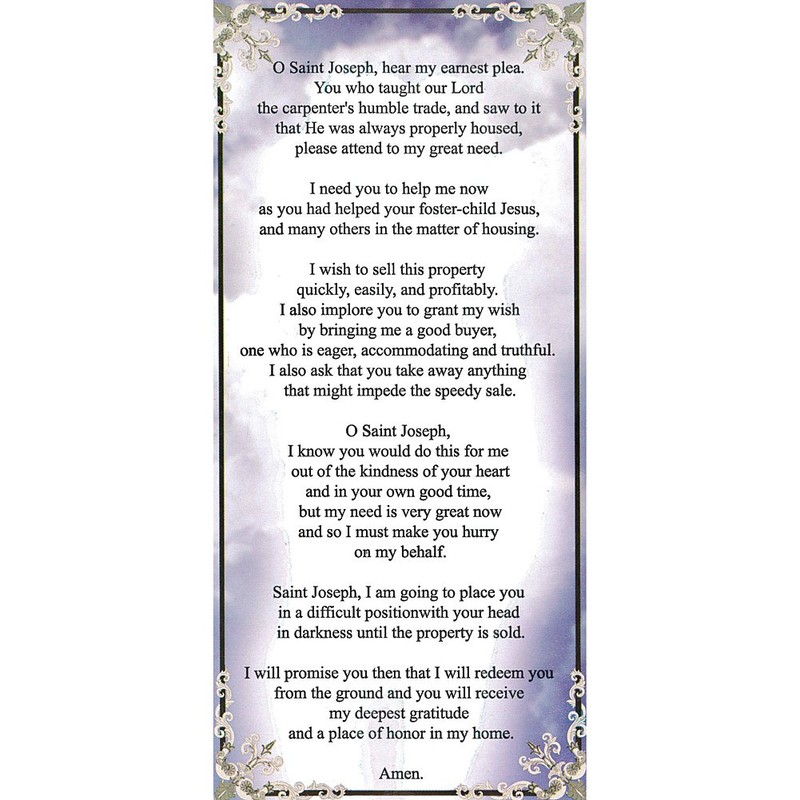 Saint Joseph Home Seller Kit Statue Figurine with Prayer Card