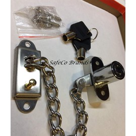 SafeCo Brands CL1 Plunger Door Window Lock with Stainless Steel Chain, Child Safety, Anti-Theft Chain Lock for Windows & Doors