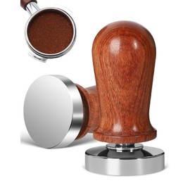 Espresso Coffee Tamper 51mm - WYLOSUA Spring-loaded Hand Tamper Premium Barista Coffee Tamper with Flat Stainless Steel Base Espresso Tools