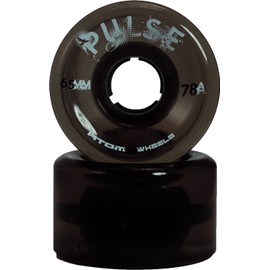Atom Skates Pulse Outdoor Quad Roller Wheels 78A, Black, Set of 8, 65mm x 37mm