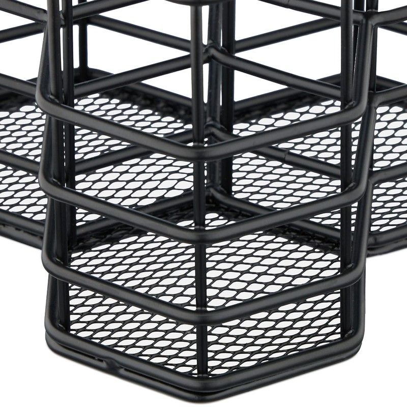 Relaxdays 3 Compartments Hexagonal Brush Holder Height 12.5 x Width