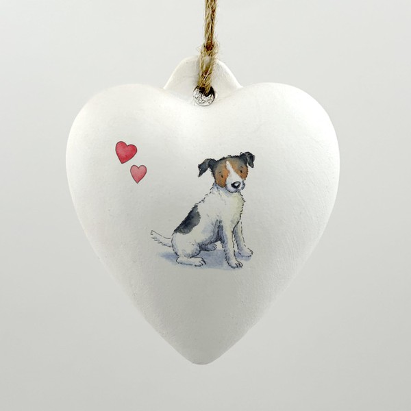 Image Industry Jack Russell Ceramic Heart Bauble - Dog Lovers