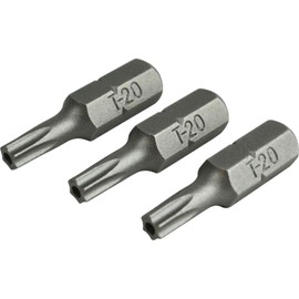 Security S2 Grade Steel Screwdriver Bits T20S x 25mm (Pack 3)