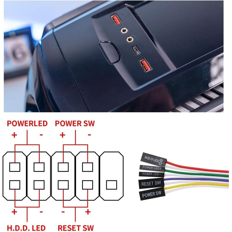 AYMBH ATX PC Power Switch Cable – 65cm Desktop Case