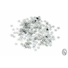 SHATCHI 14 Gram Silver Stars Table Scatter Confetti Birthday Wedding Anniversary Christmas Festive Party Decorations,SHATCHI