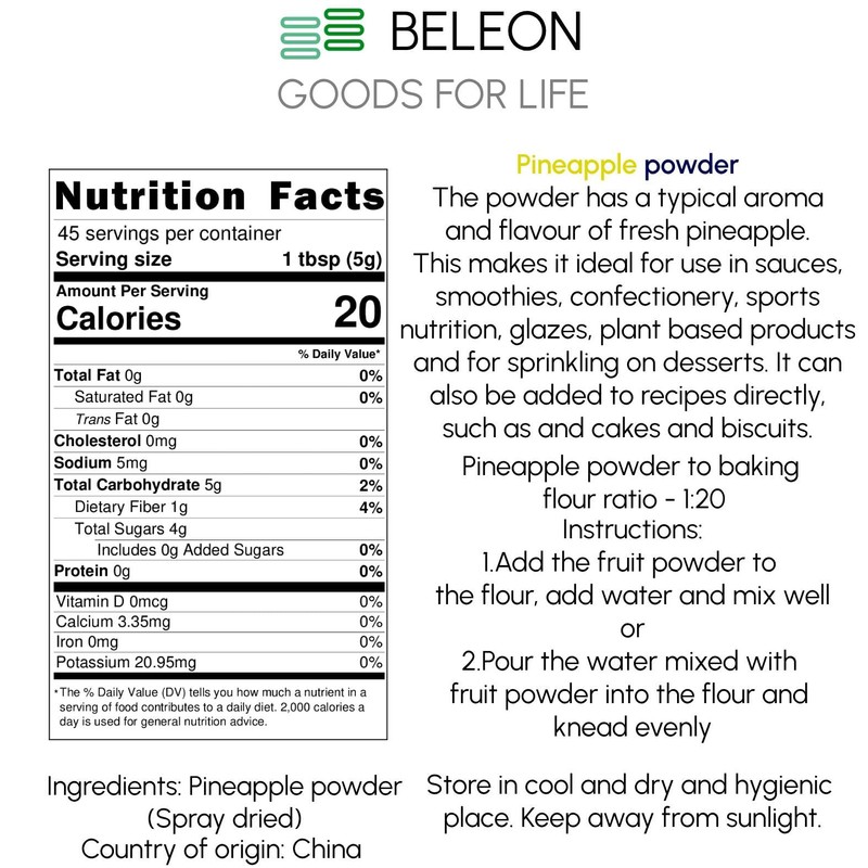 Pineapple Powder 8 oz - Pure All Natural Pineapple Powder