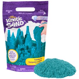Kinetic Sand, Twinkly Teal 2lb Bag of All-Natural Shimmering Play Sand for Squishing, Mixing and Molding, Sensory Toys for Kids Ages 3 and up