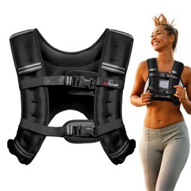 AmStaff Fitness Weighted Vest - Weight Vest for Running, Strength Training & Muscle Building, Features Reflective Stripe for Safe Outdoor Workouts (30lbs, Black)
