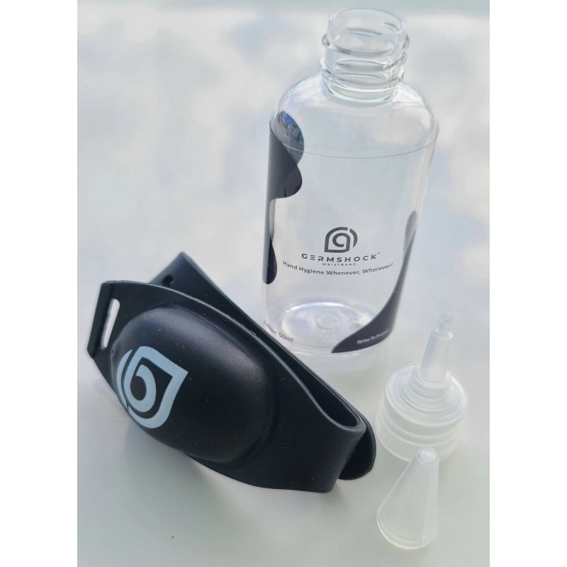 GermShock Hand Sanitizer Wristband Handwash Dispenser Adjustable Portable Bracelet Pump
