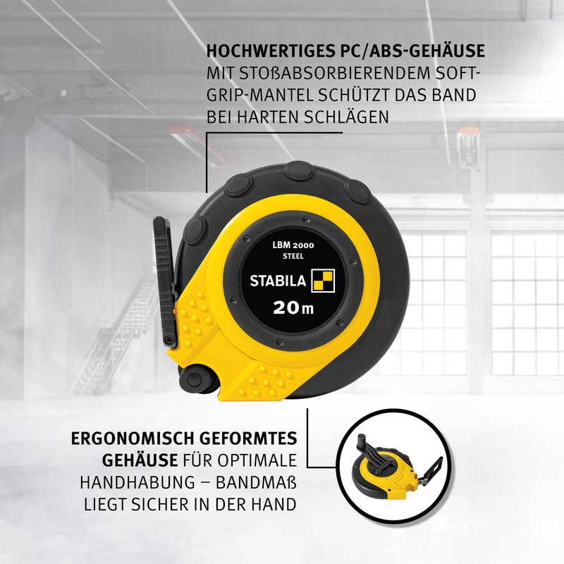 STABILA LBM 2000 Steel Capsule Tape Measure, 30 m, Steel
