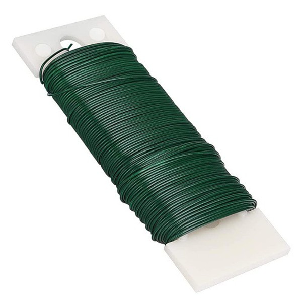 Florist Wire Green Craft Wire, 1Pcs Flexible Paddle Wire for DIY Crafts, Green Florists Wire on a Reel, Florist Wire Green Craft Wire for Spring Wreath Making Kit