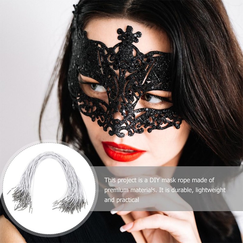 Operitacx 50 Pack Elastic String for Masks, Elastic Barbed Cord