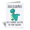 60 Second Makeover Limited Solicasaurus Greeting Cards Solicitor Gifts Notecard Thankyou Solicitor Message Dinosaur Fathers Day Funny Birthday Card Notelet Thanks