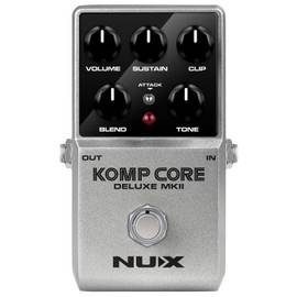 NUX | Komp Core Deluxe MKII Compressor Pedal – Analogue Guitar Compression with Sustain, Clip & Blend Controls – True Bypass, Attack Switch, Compact FX for Electric Guitar, Blues, Rock, Country