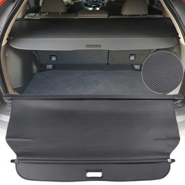 IKON MOTORSPORTS, Rear Cargo Cover Compatible with 2012-2016 Honda CR-V, Retractable Rear Trunk Security Cargo Cover Black PVC & ABS & Aluminum CF Texture Style, 2013 2014 2015