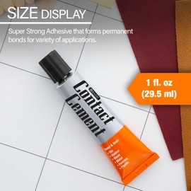 BAZIC Products Contact Cement Adhesive Glue 1 Oz. (30mL), Super Stong Bonds to Tile Rubber Wood Metal Formica Plastic, 1-Pack