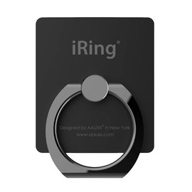 AAUXX iRing Hook, Smartphone Ring, Genuine Dealer, Smartphone Stand, Thin, Strong, Fall Prevention, Comfortable, One Hand Operation, Car Holder, Angle Adjustment (Full Black)