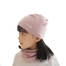 VUCDXOP Baby Beanie Hat Loop Scarf Set Boys Girls Beanie Hats + Tube Scarf Set of 2 Autumn Winter Soft Cotton Beanie Hat Neckerchief Neck Warmer Round Scarf Set