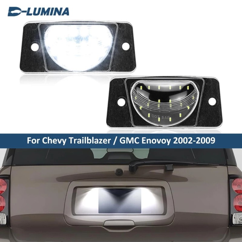 D-lumina 2pcs LED License Plate Lights Tag Lamp For 2002-2009