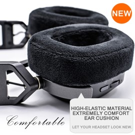 Sixsop HS80 Earpads - Compatible with HS80 RGB Wireless Headset - Black Velour Memory Foam Ear Cushions