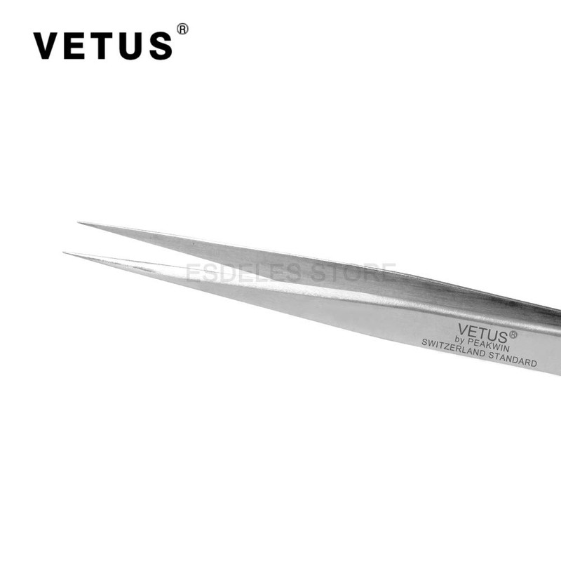 Vetus Straight or Curved Tip Tweezers for Eyebrow Extensions Stainless
