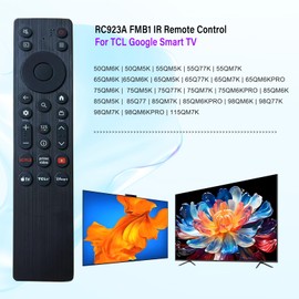 (Pack of 2) RC923A FMB1 TV Remote Control is Suitable for TCL 2025 4K OLED smart TV, QLED, QLED Mini, Google TV, QM5K, QM6K, QM7K, Q77K (no Settings Required, no Voice)