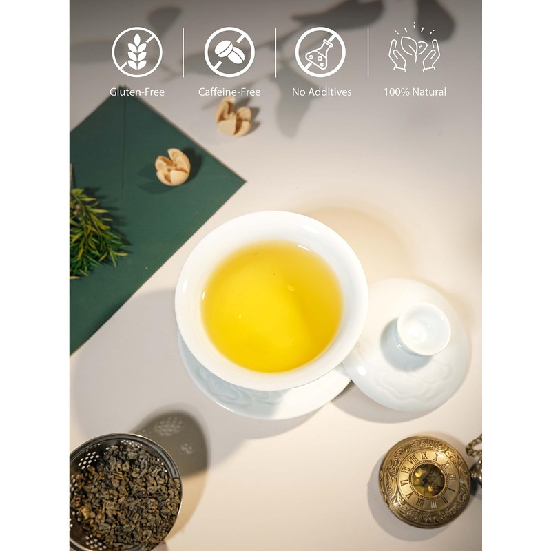 TeeLux Gunpowder Green Tea Loose Leaf, Mellow & Smooth Taste,