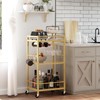 TUTOTAK Bar Cart, Home Bar Serving Cart with 3-Tier Mirrored