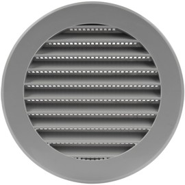 Vent Systems 4'' Inch Gray Soffit Vent Cover - Round Intake or Exhaust Air Vent Louver with Screen Mesh - Air Supply HVAC Ventilation for Bathroom, Home Office, Kitchen