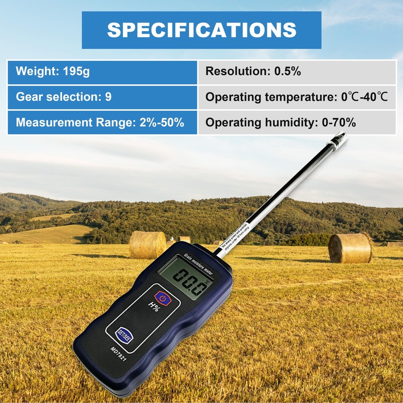 AMTAST Grain Moisture Meter High Precision Grain Moisture Tester with
