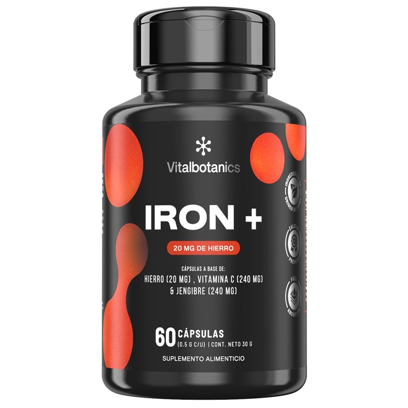 Hierro + Vitamina C y Jengibre Iron + VITAL BOTANICS