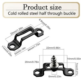 Invisible Connector Screw Fasteners Sdjdhej 20 Pcs Furniture Connector Stainless Steel Slide Buckle Two in One Design Cabinet Hidden Connection Assembly for Wardrobe (Half Through Buckle, Black)
