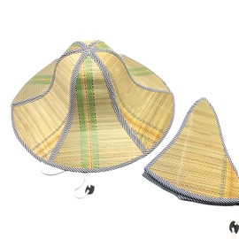 AUKLEE Foldable Straw Hat for Men Farmer Sun Hat Wide Brim Breathable Hat Fishing Hat Floppy Bamboo Cap S