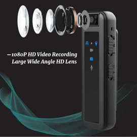 Mini Body Camera, Mini Camera, Wearable Body Camera with Night Vision, 1080P HD Recording, 180° Rotatable Lens, Portable Video Camera with LED Indicator Light Clip