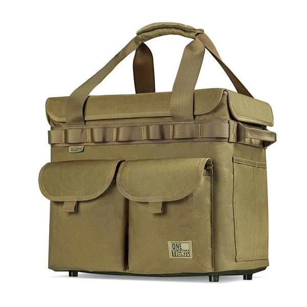 OneTigris Camping Storage Bag with Lid, 25L Collapsible Tactical Tote